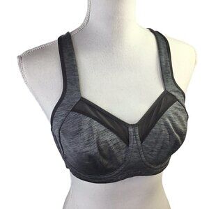 Syrokan Sports Bra A217 High Impact Racerback Gray Black Size Size 36B Underwire